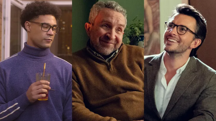 Darragh Hand, Eddie Marsan and Jonathan Bailey in Heartstopper, Season 3.