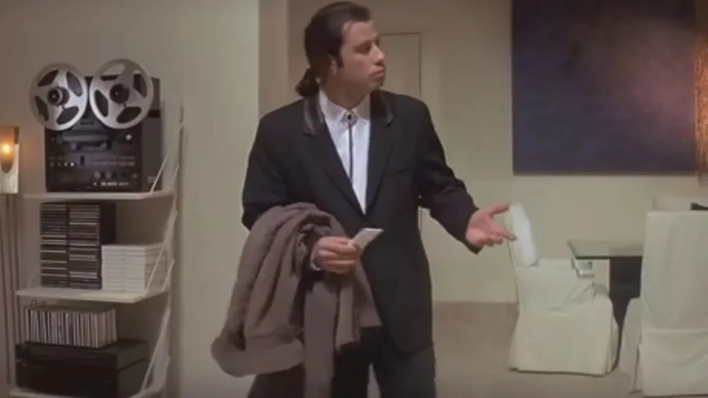 John Travolta in “Pulp Fiction” (Source: Reddit)