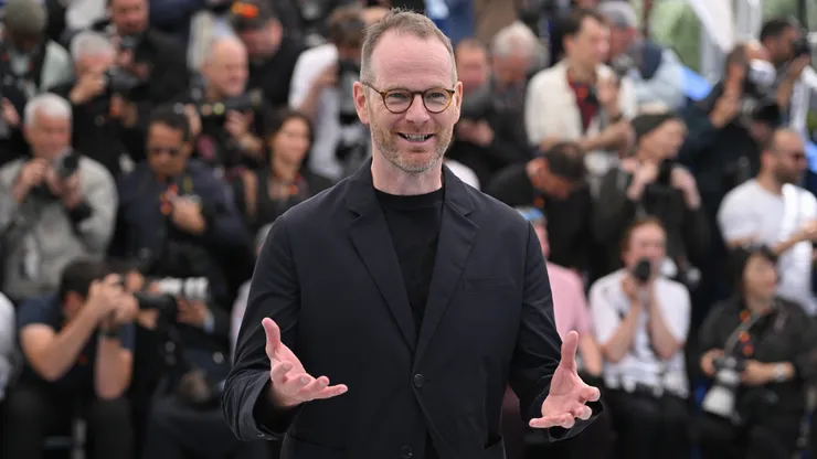 Joachim Trier poses during the "Affeksjonsverdi" (Sentimental Value) photocall at the 78th annual Cannes Film Festival at Palais des Festivals on May 22, 2025 in Cannes, France.