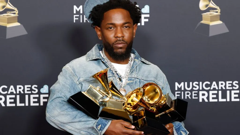 Kendrick Lamar, winner of Record Of The Year, Best Rap Performance, Best Rap Song, Best Music Video and Song Of The Year for “Not Like Us”, poses in the press room during the 67th GRAMMY Awards at Crypto.com Arena on February 02, 2025 in Los Angeles, California. (Photo by Frazer Harrison/Getty Images)