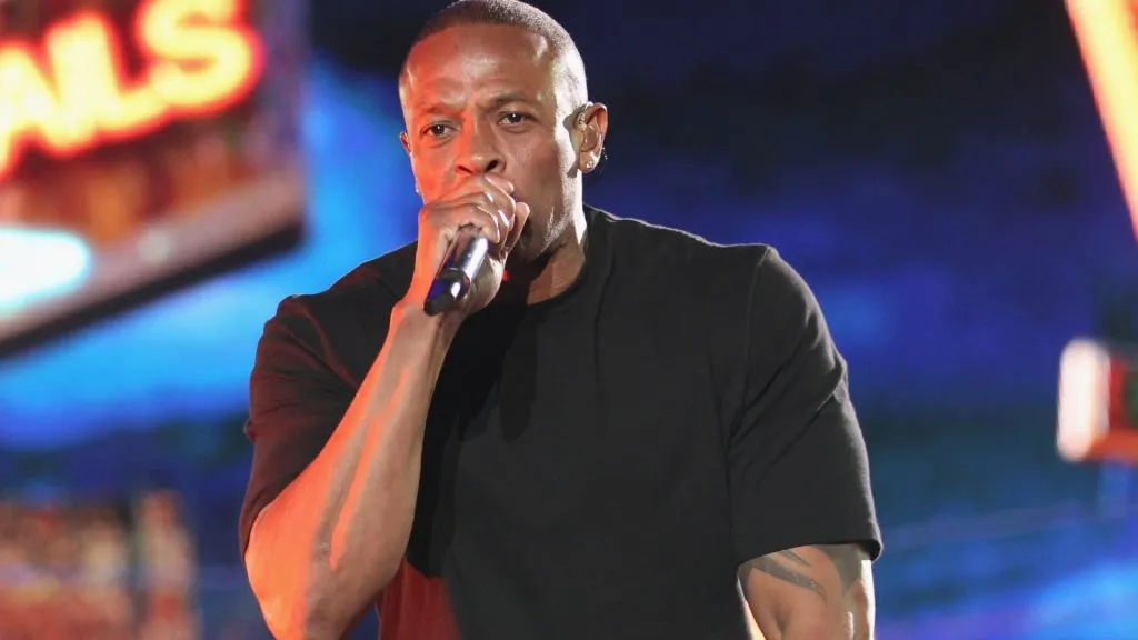 Rapper Dr. Dre performs onstage during day 3 of the 2012 Coachella Valley Music &amp; Arts Festival at the Empire Polo Field on April 15, 2012 in Indio, California. (Photo by Christopher Polk/Getty Images for Coachella)
