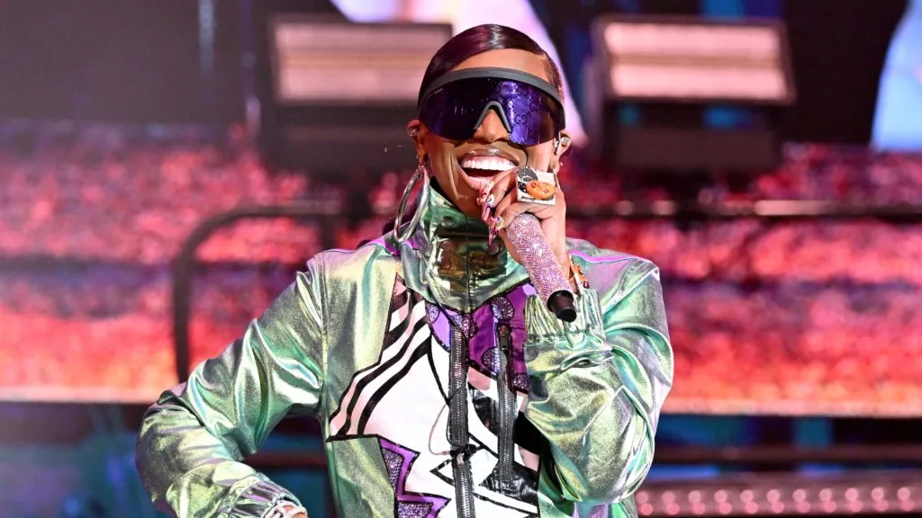 Missy Elliott performs onstage during the Strength of a Woman’s MJB “Celebrating Hip Hop 50” Concert in Partnership with Mary J. Blige, Pepsi, and Live Nation Urban at State Farm Arena on May 12, 2023 in Atlanta, Georgia. (Photo by Paras Griffin/Getty Images for Strength Of A Woman Festival &amp; Summit)