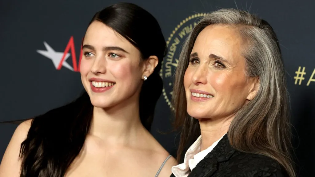 Margaret Qualley and Andie MacDowell attend the AFI Awards Luncheon at Beverly Wilshire, A Four Seasons Hotel on March 11, 2022 in Beverly Hills, California. (Photo by Emma McIntyre/Getty Images)