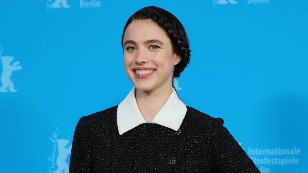 Margaret Qualley poses at the “Blue Moon” photocall during the 75th Berlinale International Film Festival Berlin at Grand Hyatt Hotel on February 18, 2025 in Berlin, Germany. (Photo by Andreas Rentz/Getty Images)