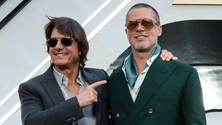 Tom Cruise and Brad Pitt attend the European Premiere of F1 ® The Movie