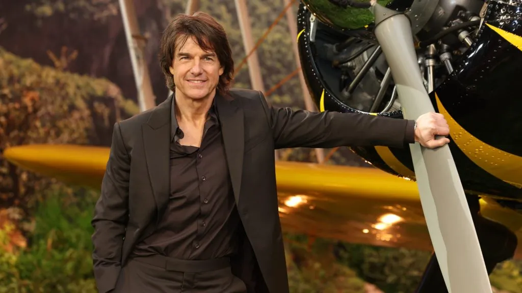 Tom Cruise attends the “Mission: Impossible – The Final Reckoning” Global Premiere in Leicester Square on May 15, 2025 in London, England. (Photo by Shane Anthony Sinclair/Getty Images)