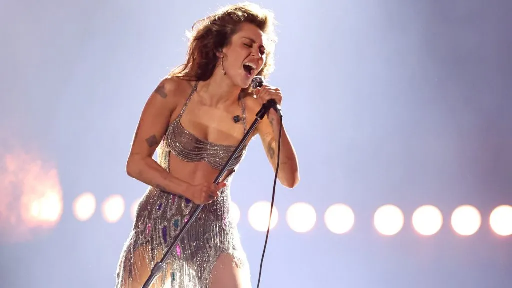 Miley Cyrus performs onstage during the 66th GRAMMY Awards at Crypto.com Arena on February 04, 2024 in Los Angeles, California. (Photo by Amy Sussman/Getty Images)