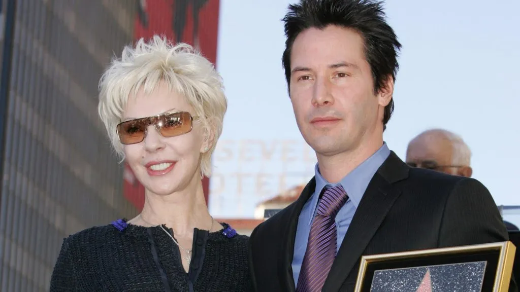 Actor Keanu Reeves and his mother Patrica Taylor pose at the ceremony honoring him with a star on the Hollywood Walk of Fame on January 31, 2005 in Hollywood, California. (Photo by Vince Bucci/Getty Images)