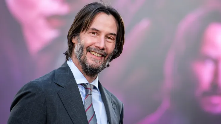 Keanu Reeves attends the world premiere of "Ballerina" at Cineworld Leicester Square on May 22, 2025 in London, England. (Photo by Antony Jones/Getty Images for Lionsgate UK)