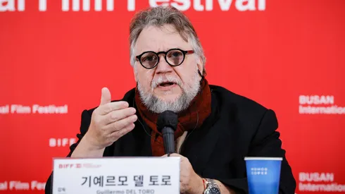 Director Guillermo Del Toro attends the press conference and gala presentation for his film "Frankenstein" during the 30th Busan International Film Festival