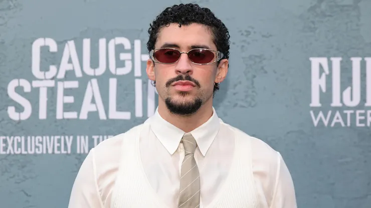 Bad Bunny attends Columbia Pictures' "Caught Stealing" premiere in 2025.