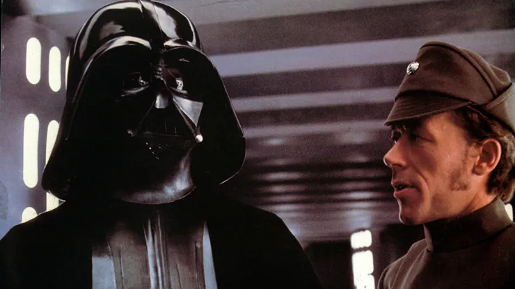 James Earl Jones, David Prowse and Leslie Schofield in Star Wars.