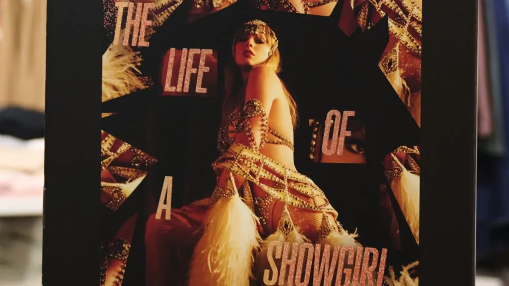 Exclusive edition signage for Taylor Swift’s new album, “Life of a Showgirl” is seen at Target on October 02, 2025 in New York City. (Photo by Valerie Terranova/Getty Images)