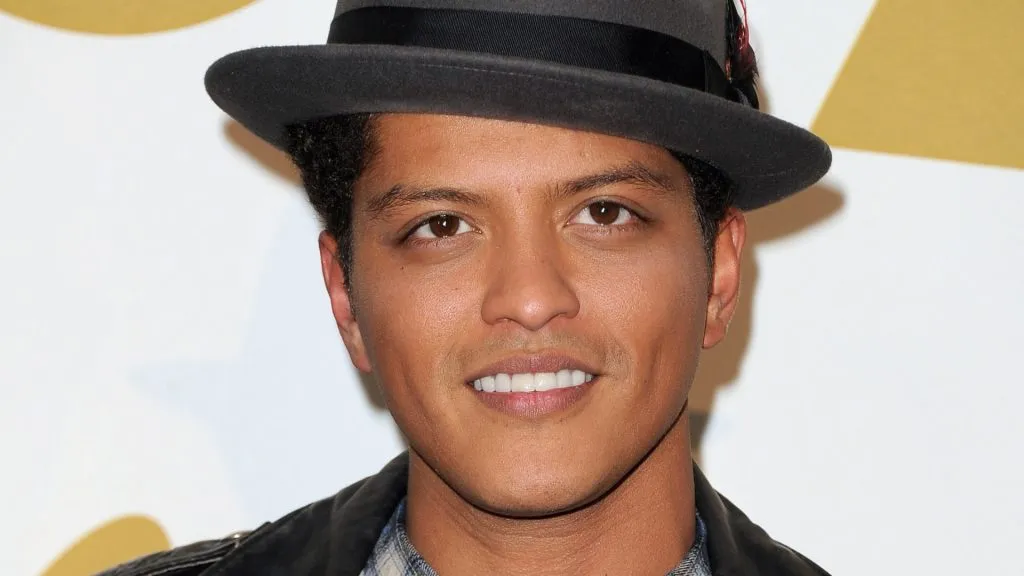 Musician Bruno Mars poses in media room at The GRAMMY Nominations Concert Live! Countdown to Music’s Biggest Night at Nokia Theatre L.A. Live on November 30, 2011 in Los Angeles, California. (Photo by Jason Merritt/Getty Images
