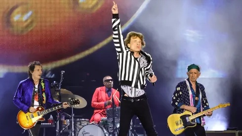 Ronnie Wood, Steve Jordan, Mick Jagger and Keith Richards of The Rolling Stones perform onstage at SoFi Stadium.