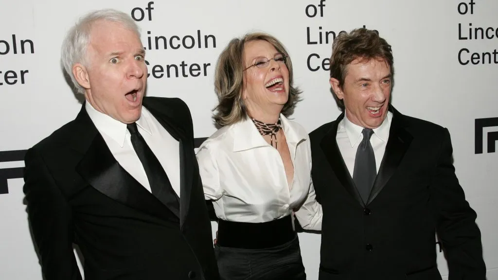 Actors Steve Martin, Diane Keaton and Martin Short attends The Film Society of Lincoln Center’s Annual Gala Tribute to honor actress Diane Keaton at Avery Fisher Hall on April 9, 2007 in New York City. (Photo by Evan Agostini/Getty Images)