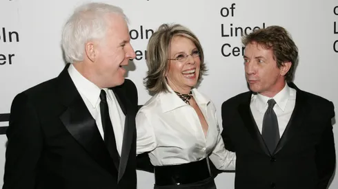 Actors Steve Martin, Diane Keaton and Martin Short attend the Film Society of Lincoln Center's Annual Gala Tribute to honor actress Diane Keaton at Avery Fisher Hall on April 9, 2007 in New York City. (Photo by Evan Agostini/Getty Images)