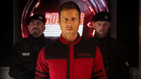 Glen Powell in The Running Man.