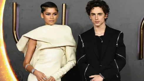 Zendaya and Timothée Chalamet attend the UK Special Screening of "Dune" at Odeon Luxe Leicester Square on October 18, 2021 in London, England. (Photo by Jeff Spicer/Jeff Spicer/Getty Images for Warner Bros )