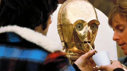 Anthony Daniels on the set of "Star Wars: Episode IV - A New Hope."