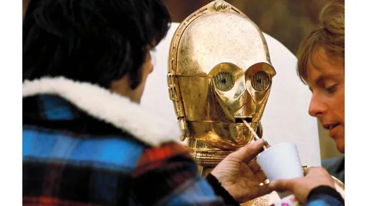 Anthony Daniels on the set of "Star Wars: Episode IV - A New Hope."