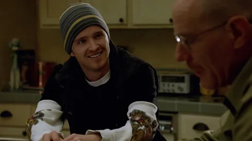 Bryan Cranston and Aaron Paul in Breaking Bad.