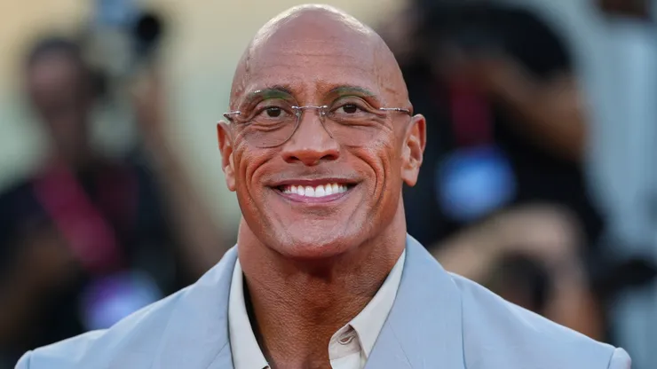 Dwayne Johnson attends "The Smashing Machine" red carpet during the 82nd Venice International Film Festival.