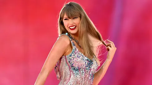 Taylor Swift performs on stage during the "Taylor Swift | The Eras Tour" at Wembley Stadium.