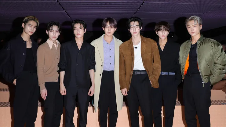Enhypen attend the Prada Spring/Summer 2024 Womenswear Fashion Show.