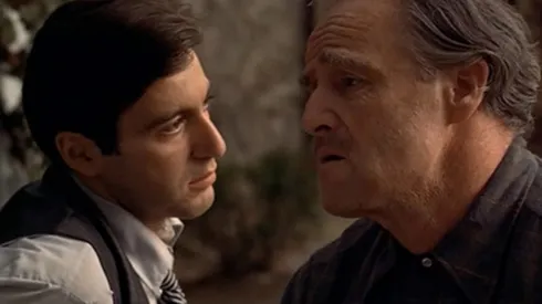Al Pacino and Marlon Brando in The Godfather (1972)