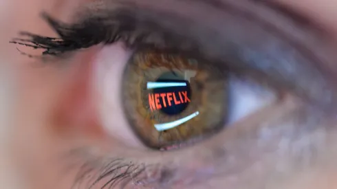 In this photo illustration the Netflix logo is reflected in the eye of a woman on September 19, 2014 in Paris, France.