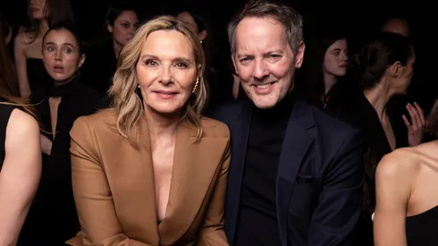 Kim Cattrall and Russell Thomas attend the Nina Ricci Womenswear Fall/Winter 2025-2026 show.