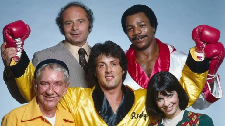 Sylvester Stallone, Talia Shire, Carl Weathers, Burgess Meredith, Burt Young.