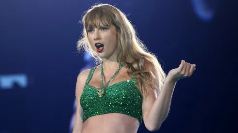 Taylor Swift performs onstage during "Taylor Swift | The Eras Tour" at Johan Cruijff Arena.