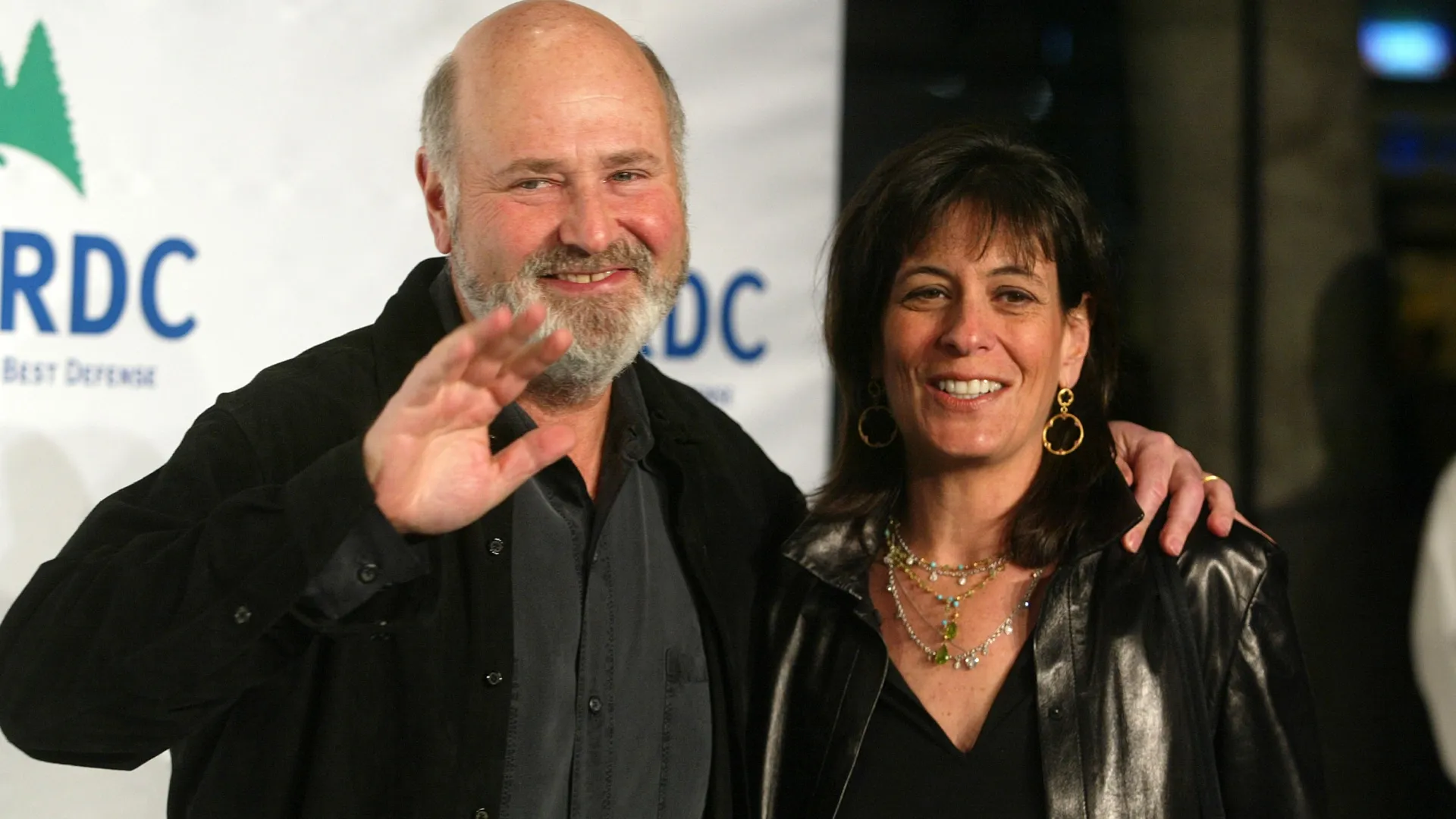 Actor/director Rob Reiner and wife Michele arrive at “Turn Up The Heat-Fight Global Warming”, a benefit to help the Natural Resources Defense Council, featuring a concert performance by the Rolling Stones at the Staples Center on February 6, 2003 in Los Angeles, California. (Photo by Kevin Winter/Getty Images)