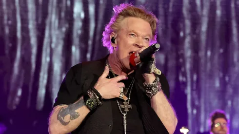 Axl Rose of Guns N' Roses performs onstage with Carrie Underwood during Day 2 of the 2022 Stagecoach Festival.
