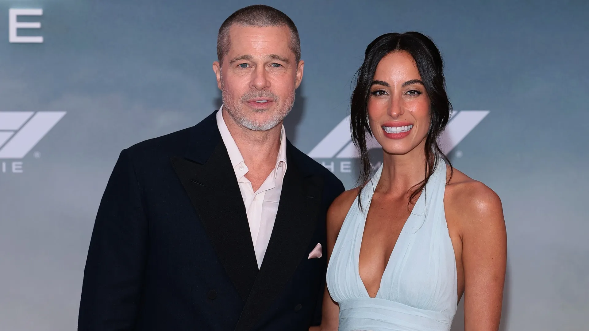 Brad Pitt and Ines de Ramon attend the Apple Original Films & Warner Bros. Pictures “F1” World Premiere in Times Square on June 16, 2025 in New York City. (Photo by Dimitrios Kambouris/Getty Images)