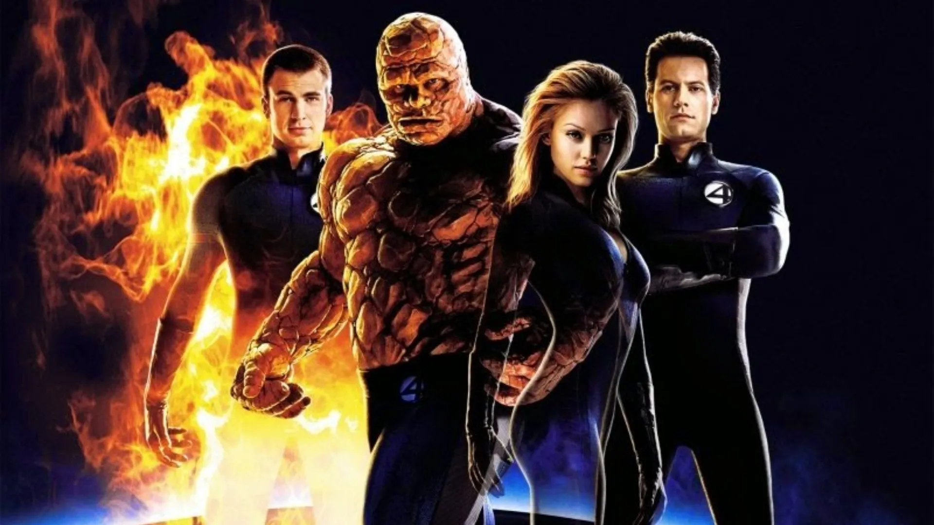 Jessica Alba, Michael Chiklis, Chris Evans, and Ioan Gruffudd in Fantastic Four (2005)
