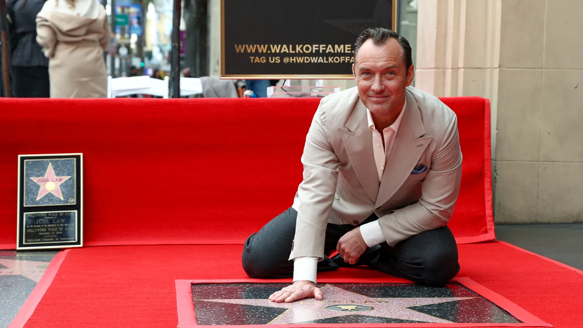 Jude Law attends his Hollywood Walk of Fame Star Ceremony on December 12, 2024 in Hollywood, California. (Photo by Tommaso Boddi/Getty Images)