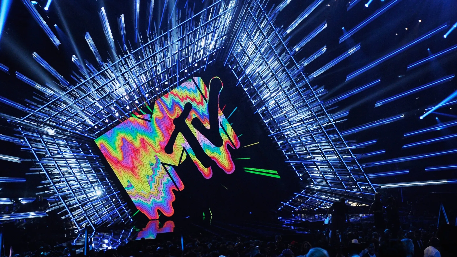 MTV Logo is seen onstage during the 2015 MTV Video Music Awards (Source: Kevork Djansezian/Getty Images)