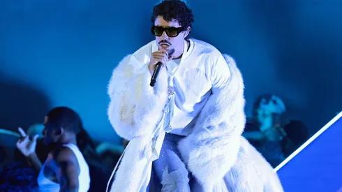 Bad Bunny performs onstage at the 2025 iHeartRadio Music Awards.