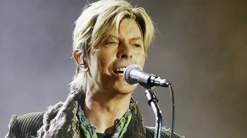 David Bowie performs on stage on the third and final day of "The Nokia Isle of Wight Festival 2004".
