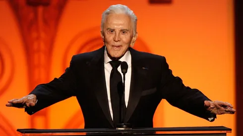Actor Kirk Douglas speaks onstage during the AFI Life Achievement Award: A Tribute to Michael Douglas at Sony Pictures Studios.