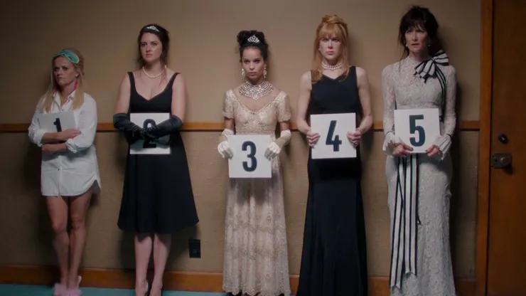 Nicole Kidman, Laura Dern, Reese Witherspoon, Shailene Woodley and Zoe Kravitz in Big Little Lies.