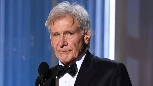 Harrison Ford accepts the Screen Actors Guild Life Achievement Award onstage during the 32nd Annual Actor Awards at Shrine Auditorium and Expo Hall.