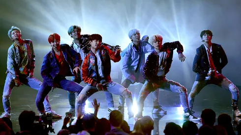 Music group BTS performs onstage during the 2017 American Music Awards at Microsoft Theater.
