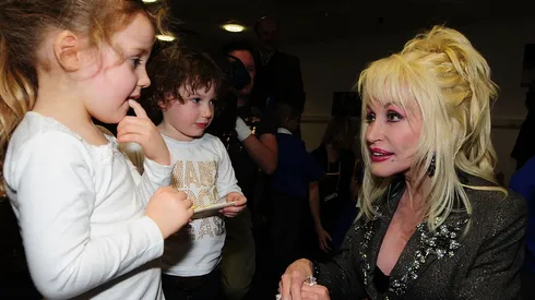 Country and western superstar singer Dolly Parton meets young children at the Magna Science And Adventure Park.
