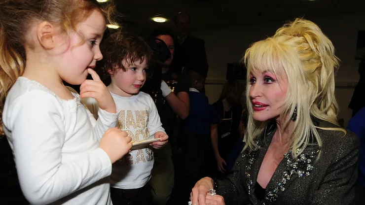 Country and western superstar singer Dolly Parton meets young children at the Magna Science And Adventure Park.