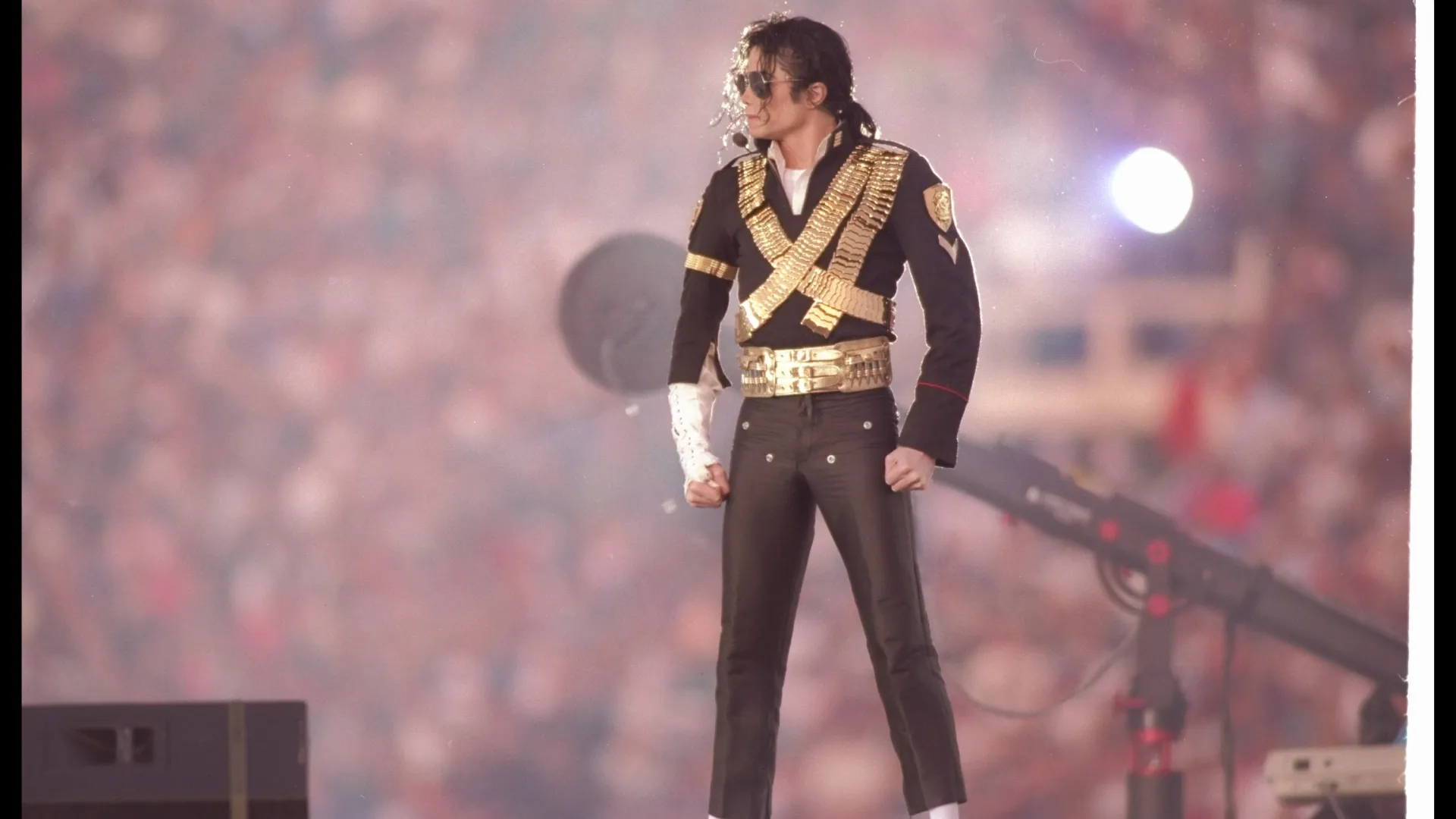 Singer Michael Jackson performs during halftime at Super Bowl XXVII between the Dallas Cowboys and the Buffalo Bills at the Rose Bowl in Pasadena, California. The Cowboys won the game, 52-17. Mandatory Credit: Mike Powell /Allsport