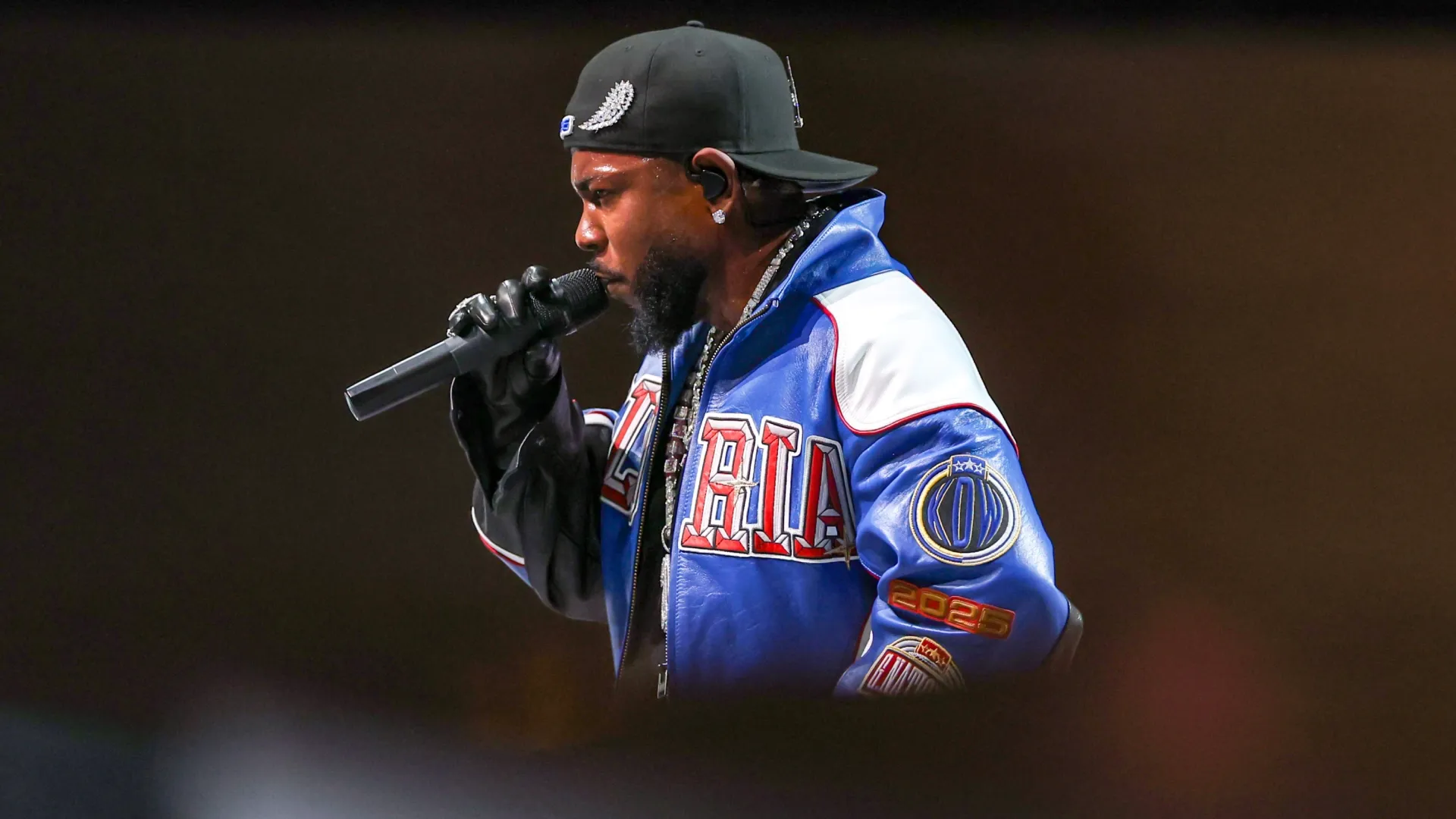 Kendrick Lamar performs onstage during Apple Music Super Bowl LIX Halftime Show at Caesars Superdome on February 09, 2025 in New Orleans, Louisiana. (Photo by Gregory Shamus/Getty Images)